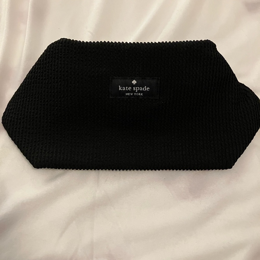 NWOT: kate spade black textured knit clutch